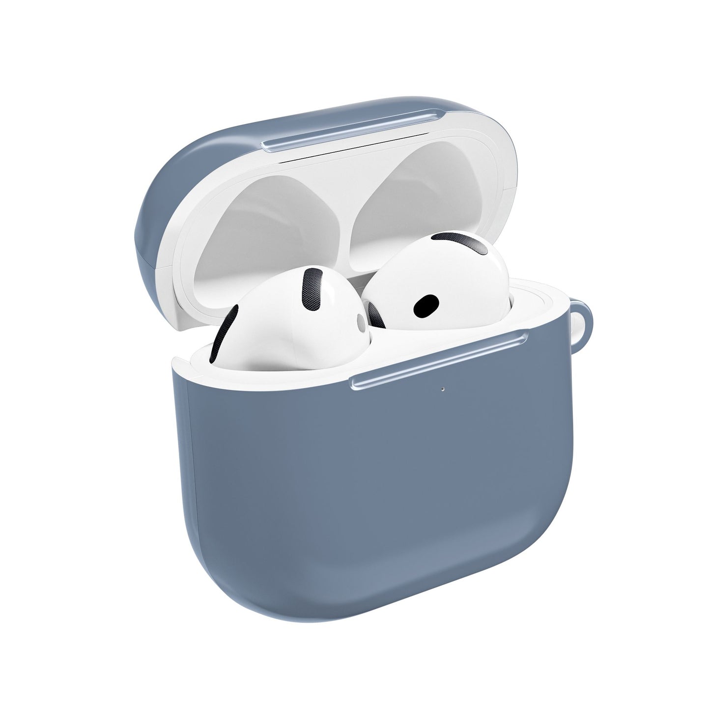 Matte Slate Blue AirPod Case – Protective Silicone Charging Case with Keyring Loop