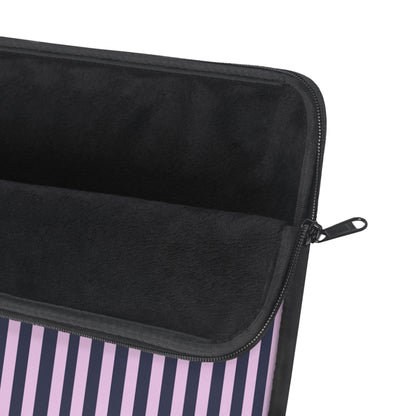 Purple Stripe Laptop Sleeve — Pink & Lavender Vertical Striped Protective Case