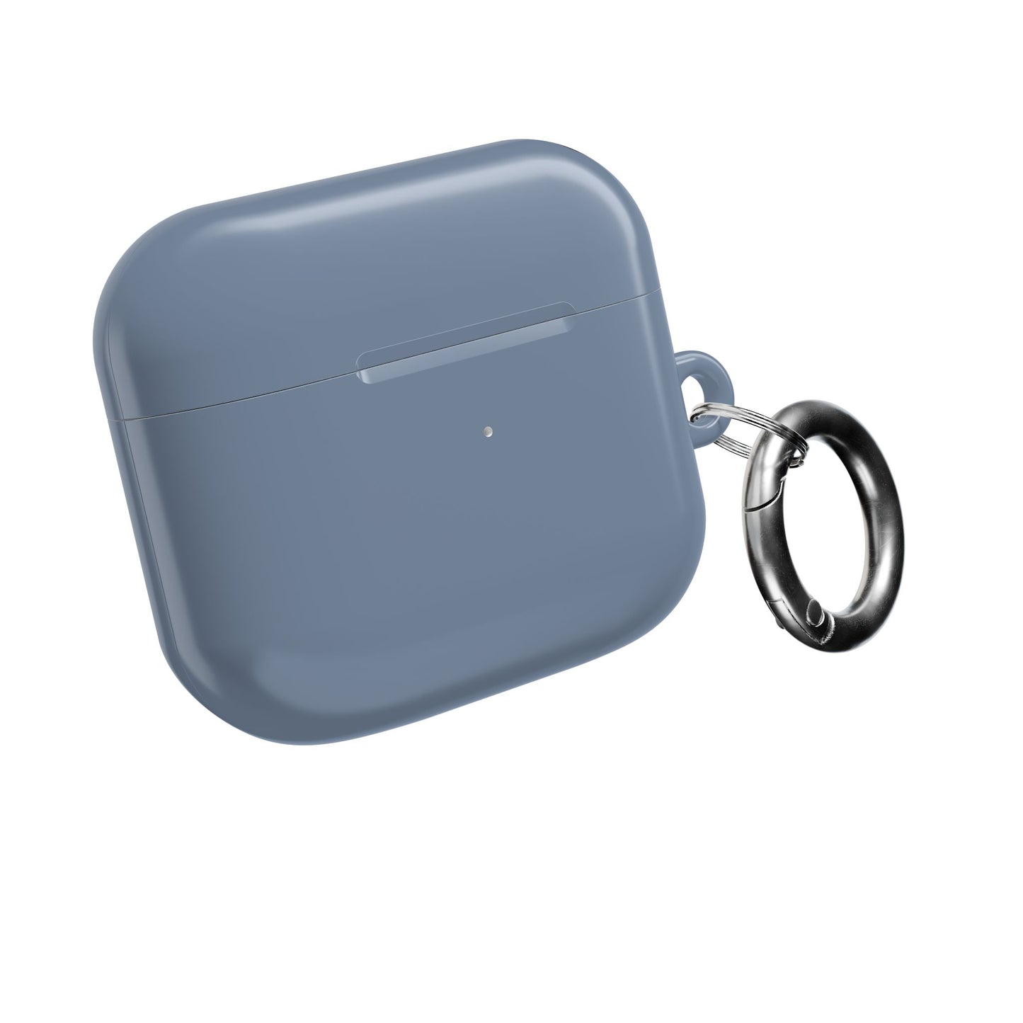 Matte Slate Blue AirPod Case – Protective Silicone Charging Case with Keyring Loop