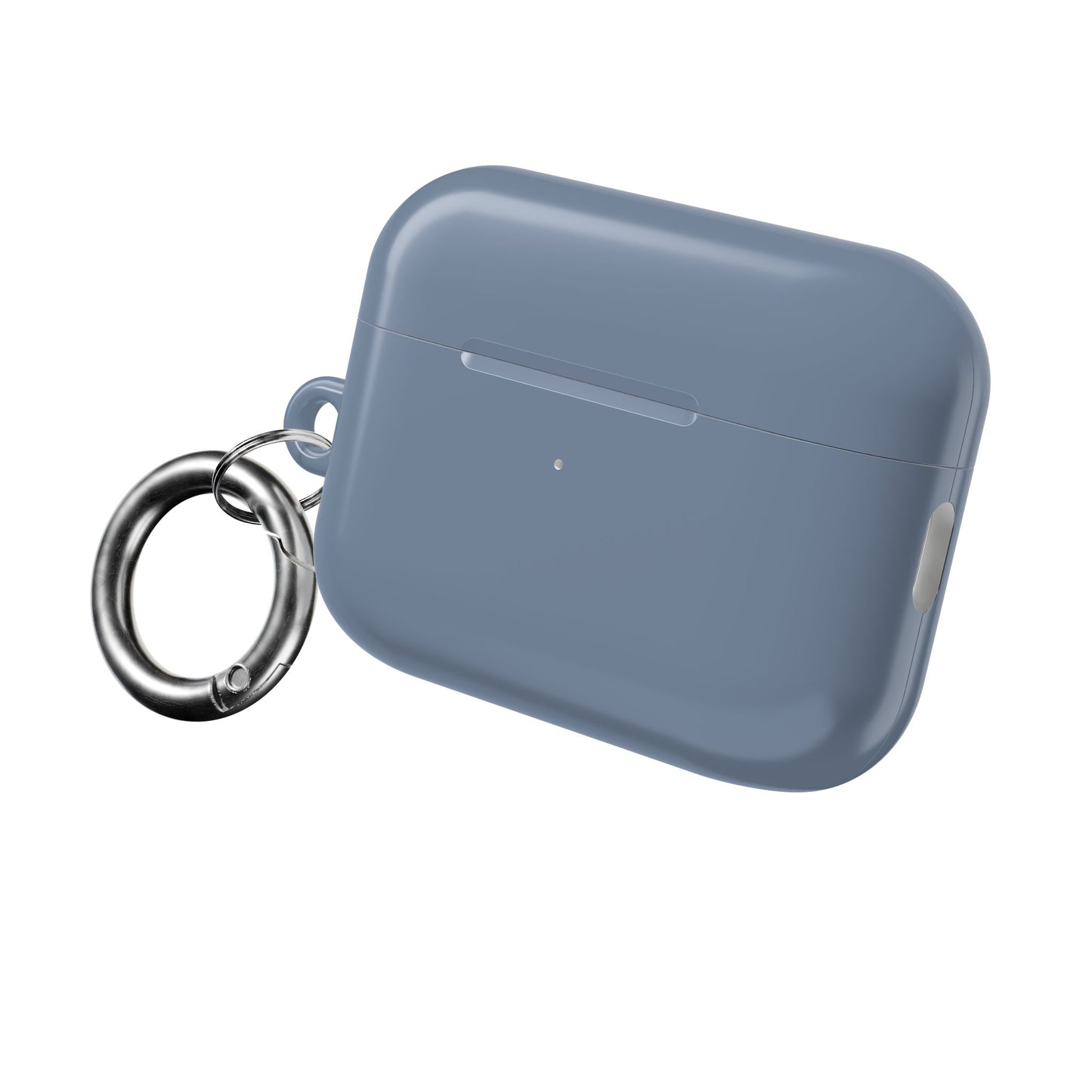 Matte Slate Blue AirPod Case – Protective Silicone Charging Case with Keyring Loop