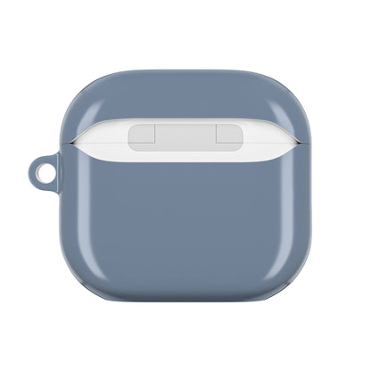 Matte Slate Blue AirPod Case – Protective Silicone Charging Case with Keyring Loop