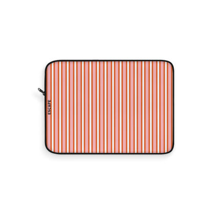Coral Stripe Laptop Sleeve — Retro Vertical Stripe Protective Case