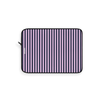 Purple Stripe Laptop Sleeve — Pink & Lavender Vertical Striped Protective Case