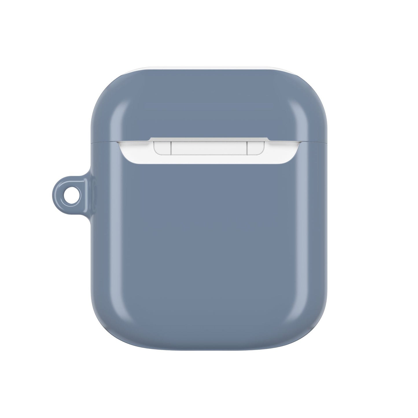 Matte Slate Blue AirPod Case – Protective Silicone Charging Case with Keyring Loop