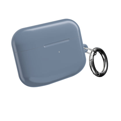 Matte Slate Blue AirPod Case – Protective Silicone Charging Case with Keyring Loop