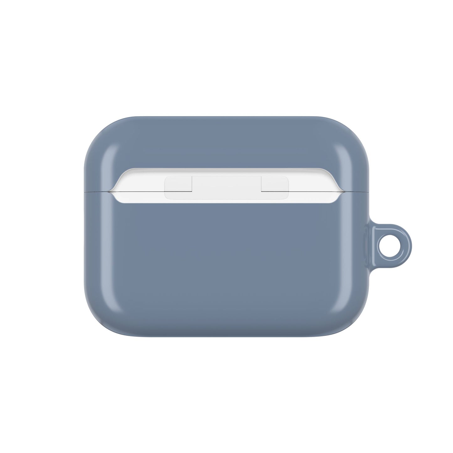 Matte Slate Blue AirPod Case – Protective Silicone Charging Case with Keyring Loop