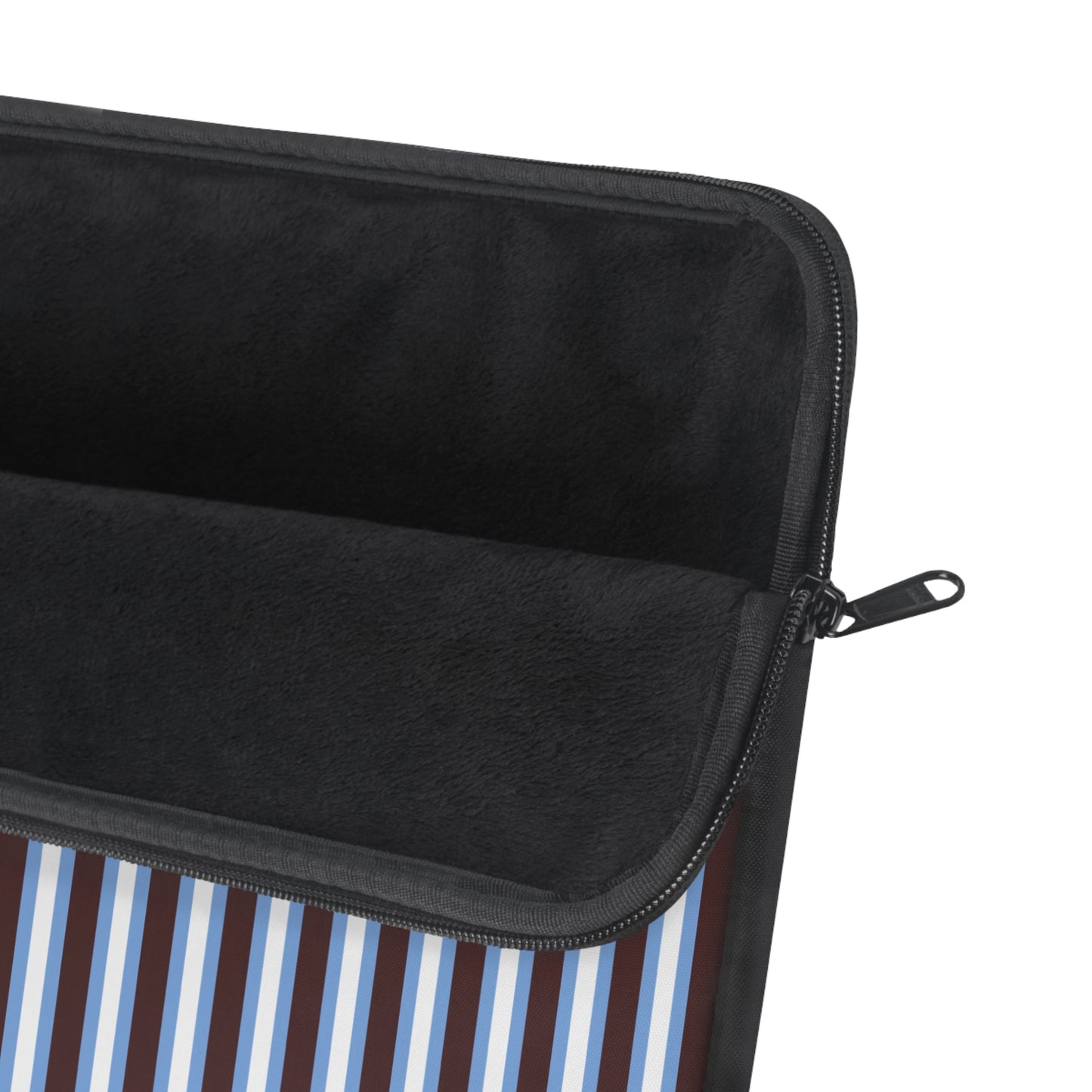 Blue & White Vertical Stripe Laptop Sleeve — Classic Nautical Stripe Protective Case