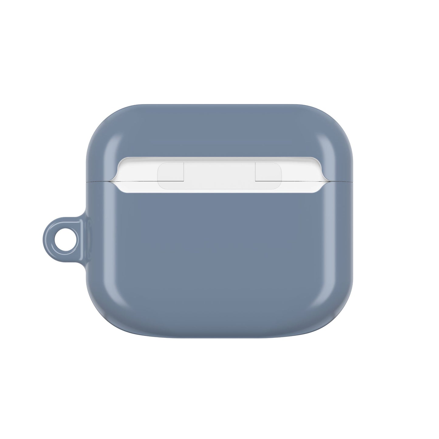 Matte Slate Blue AirPod Case – Protective Silicone Charging Case with Keyring Loop