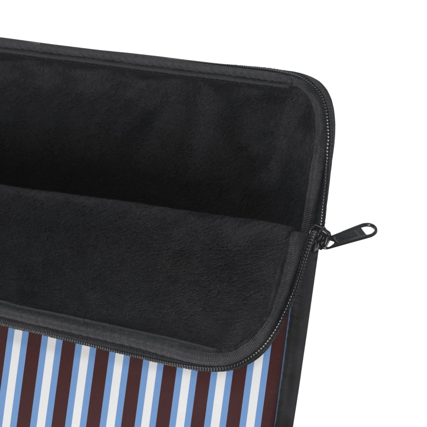 Blue & White Vertical Stripe Laptop Sleeve — Classic Nautical Stripe Protective Case