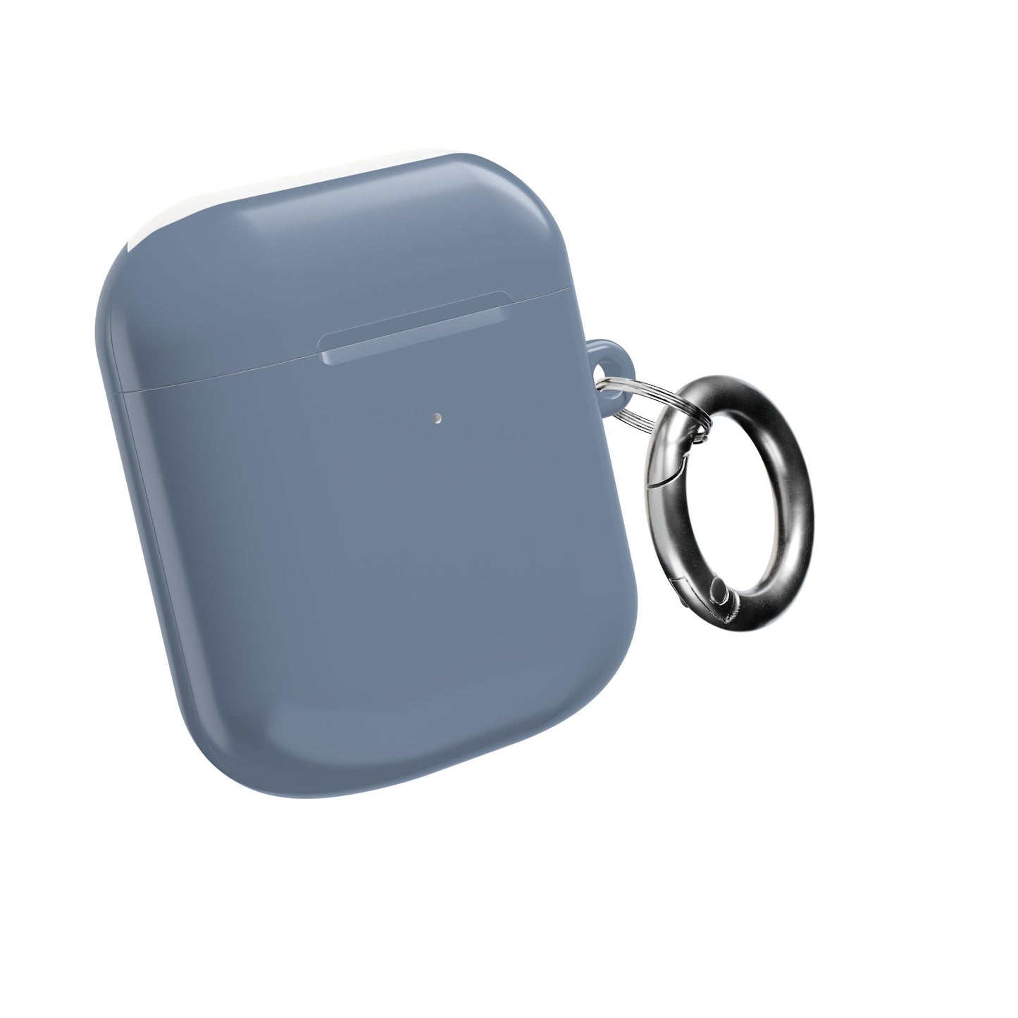Matte Slate Blue AirPod Case – Protective Silicone Charging Case with Keyring Loop