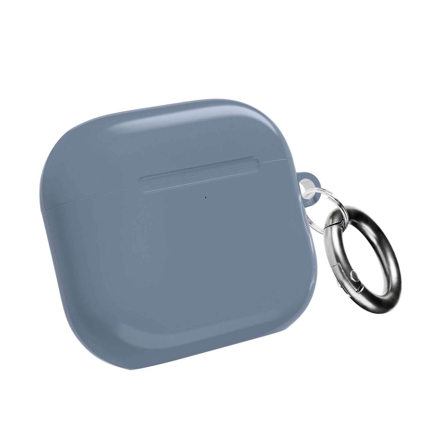 Matte Slate Blue AirPod Case – Protective Silicone Charging Case with Keyring Loop