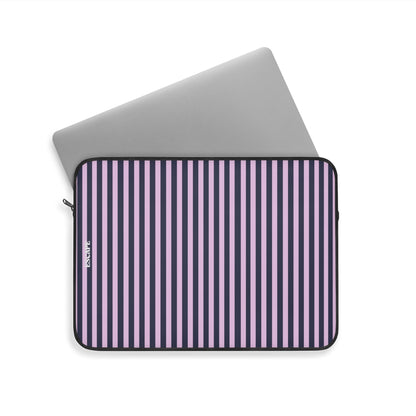 Purple Stripe Laptop Sleeve — Pink & Lavender Vertical Striped Protective Case